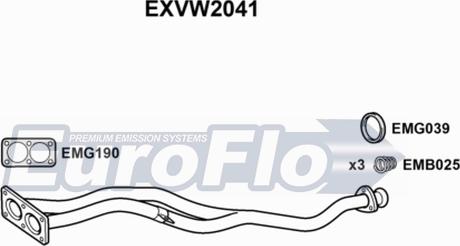 EuroFlo EXVW2041 - Труба вихлопного газу autocars.com.ua