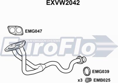EuroFlo EXVW2042 - Труба вихлопного газу autocars.com.ua