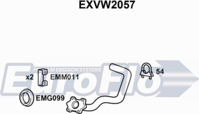 EuroFlo EXVW2057 - Труба вихлопного газу autocars.com.ua