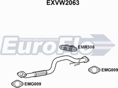 EuroFlo EXVW2063 - Труба вихлопного газу autocars.com.ua