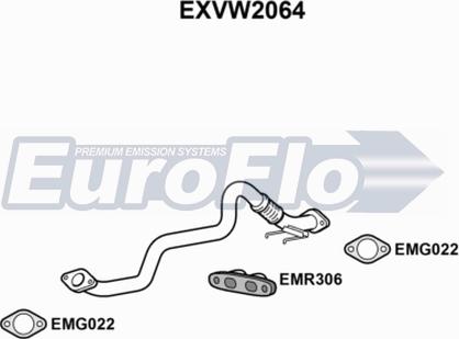 EuroFlo EXVW2064 - Труба вихлопного газу autocars.com.ua