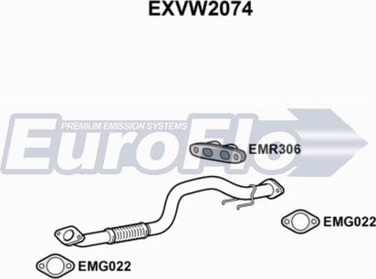 EuroFlo EXVW2074 - Труба вихлопного газу autocars.com.ua