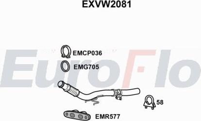 EuroFlo EXVW2081 - Вкладиш глушника, глушник вихлопних газів кінцевий autocars.com.ua