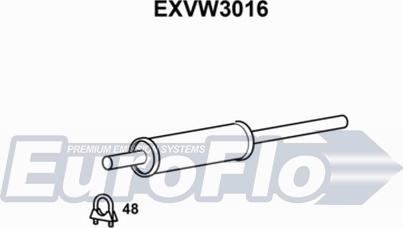 EuroFlo EXVW3016 - Середній глушник вихлопних газів autocars.com.ua