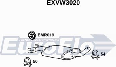 EuroFlo EXVW3020 - Средний глушитель выхлопных газов autodnr.net