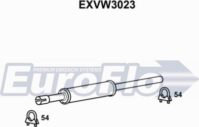 EuroFlo EXVW3023 - Середній глушник вихлопних газів autocars.com.ua