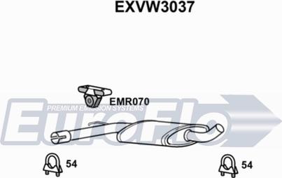 EuroFlo EXVW3037 - Середній глушник вихлопних газів autocars.com.ua