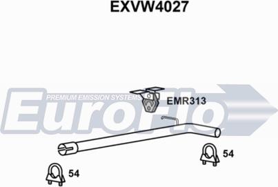 EuroFlo EXVW4027 - Труба вихлопного газу autocars.com.ua