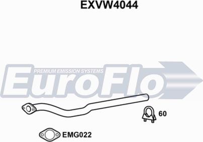 EuroFlo EXVW4044 - Труба вихлопного газу autocars.com.ua