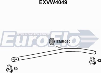 EuroFlo EXVW4049 - Труба вихлопного газу autocars.com.ua