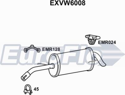 EuroFlo EXVW6008 - Глушник вихлопних газів кінцевий autocars.com.ua