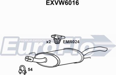 EuroFlo EXVW6016 - Глушник вихлопних газів кінцевий autocars.com.ua