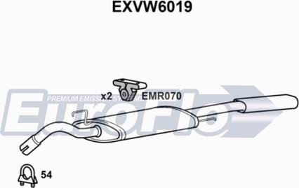 EuroFlo EXVW6019 - Глушник вихлопних газів кінцевий autocars.com.ua