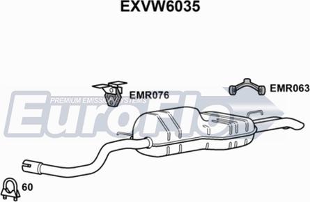 EuroFlo EXVW6035 - Глушник вихлопних газів кінцевий autocars.com.ua