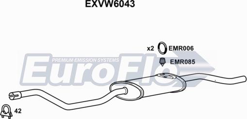 EuroFlo EXVW6043 - Глушник вихлопних газів кінцевий autocars.com.ua