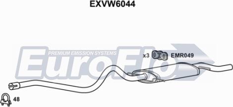 EuroFlo EXVW6044 - Глушник вихлопних газів кінцевий autocars.com.ua