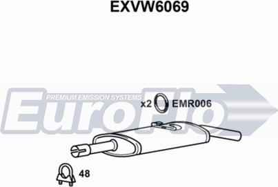 EuroFlo EXVW6069 - Глушник вихлопних газів кінцевий autocars.com.ua