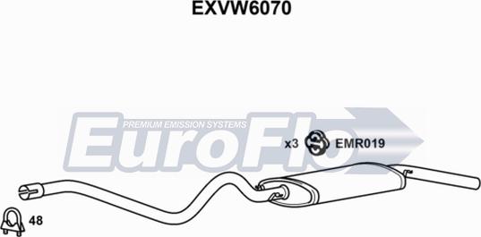 EuroFlo EXVW6070 - Глушник вихлопних газів кінцевий autocars.com.ua