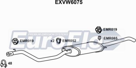 EuroFlo EXVW6075 - Глушник вихлопних газів кінцевий autocars.com.ua