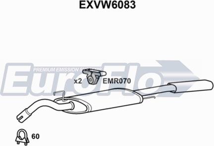 EuroFlo EXVW6083 - Глушник вихлопних газів кінцевий autocars.com.ua
