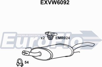 EuroFlo EXVW6092 - Глушитель выхлопных газов, конечный autodnr.net