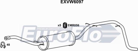 EuroFlo EXVW6097 - Глушник вихлопних газів кінцевий autocars.com.ua