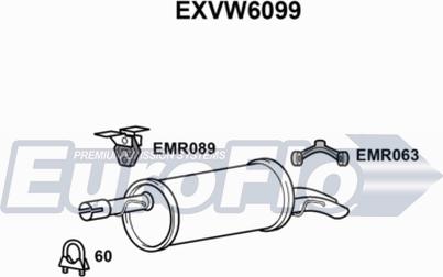 EuroFlo EXVW6099 - Глушник вихлопних газів кінцевий autocars.com.ua