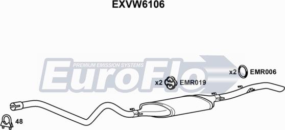 EuroFlo EXVW6106 - Глушник вихлопних газів кінцевий autocars.com.ua