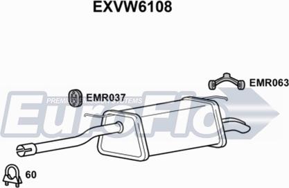 EuroFlo EXVW6108 - Глушник вихлопних газів кінцевий autocars.com.ua