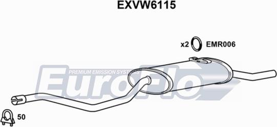 EuroFlo EXVW6115 - Глушник вихлопних газів кінцевий autocars.com.ua