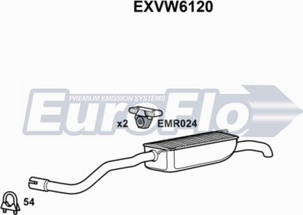 EuroFlo EXVW6120 - Глушник вихлопних газів кінцевий autocars.com.ua