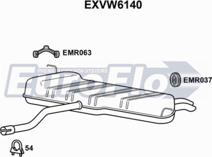 EuroFlo EXVW6140 - Глушник вихлопних газів кінцевий autocars.com.ua