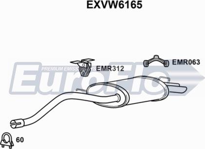 EuroFlo EXVW6165 - Глушник вихлопних газів кінцевий autocars.com.ua