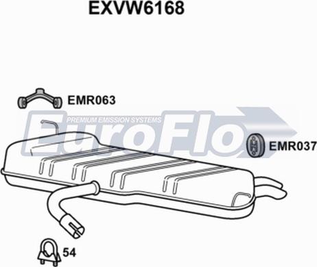 EuroFlo EXVW6168 - Глушник вихлопних газів кінцевий autocars.com.ua