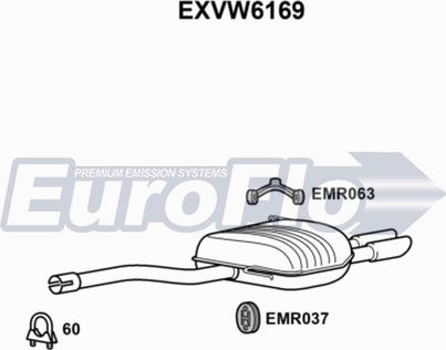 EuroFlo EXVW6169 - Глушник вихлопних газів кінцевий autocars.com.ua