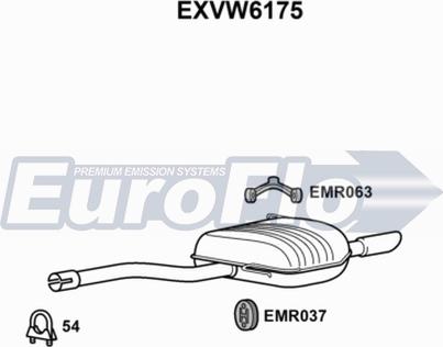 EuroFlo EXVW6175 - Глушник вихлопних газів кінцевий autocars.com.ua