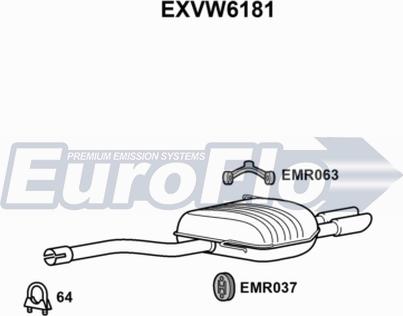 EuroFlo EXVW6181 - Глушник вихлопних газів кінцевий autocars.com.ua