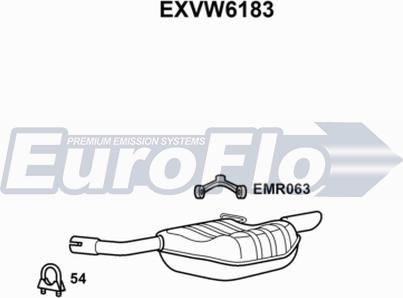 EuroFlo EXVW6183 - Глушник вихлопних газів кінцевий autocars.com.ua