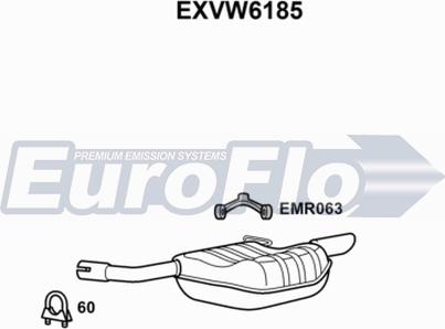 EuroFlo EXVW6185 - Глушник вихлопних газів кінцевий autocars.com.ua