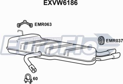 EuroFlo EXVW6186 - Глушник вихлопних газів кінцевий autocars.com.ua