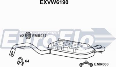 EuroFlo EXVW6190 - Глушник вихлопних газів кінцевий autocars.com.ua