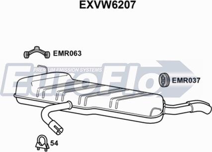 EuroFlo EXVW6207 - Глушник вихлопних газів кінцевий autocars.com.ua