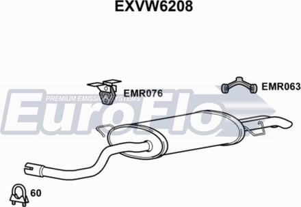 EuroFlo EXVW6208 - Глушник вихлопних газів кінцевий autocars.com.ua