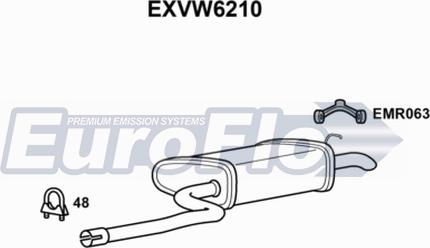 EuroFlo EXVW6210 - Глушник вихлопних газів кінцевий autocars.com.ua