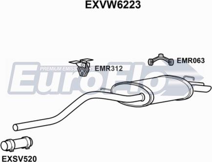 EuroFlo EXVW6223 - Глушник вихлопних газів кінцевий autocars.com.ua