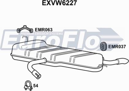 EuroFlo EXVW6227 - Глушник вихлопних газів кінцевий autocars.com.ua