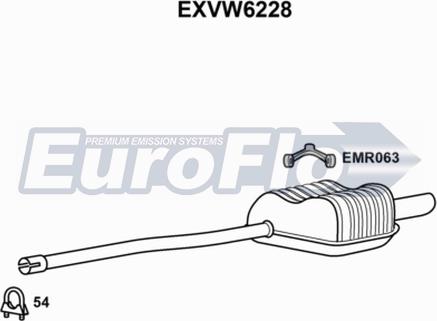 EuroFlo EXVW6228 - Глушник вихлопних газів кінцевий autocars.com.ua