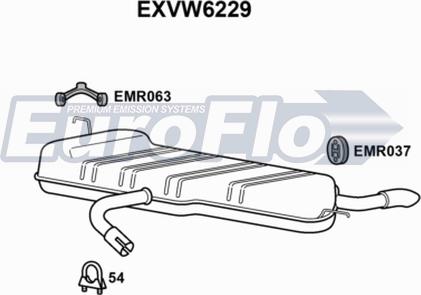 EuroFlo EXVW6229 - Глушник вихлопних газів кінцевий autocars.com.ua