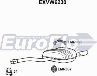 EuroFlo EXVW6230 - Глушник вихлопних газів кінцевий autocars.com.ua