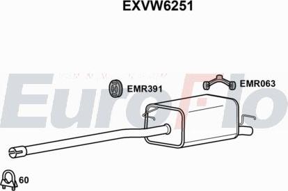 EuroFlo EXVW6251 - Глушник вихлопних газів кінцевий autocars.com.ua